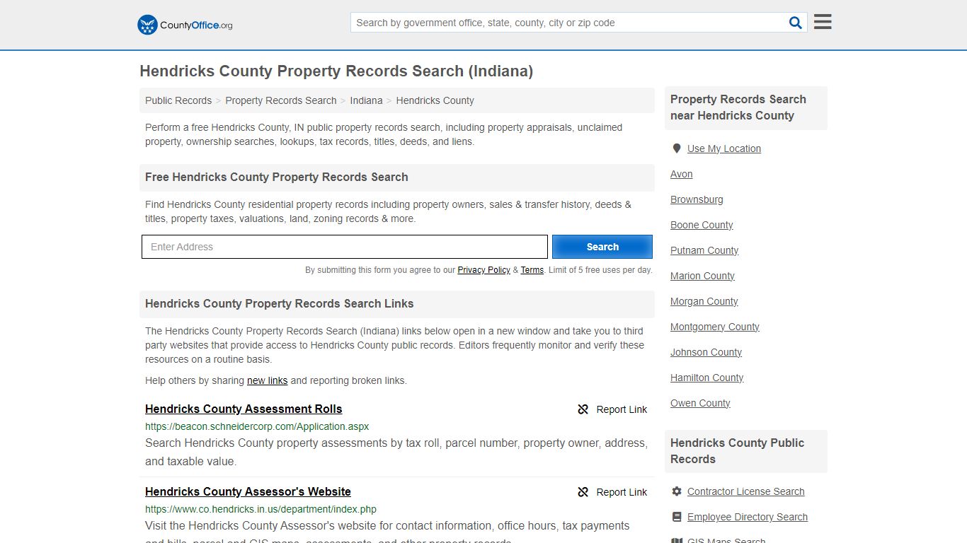 Hendricks County Property Records Search (Indiana) - County Office